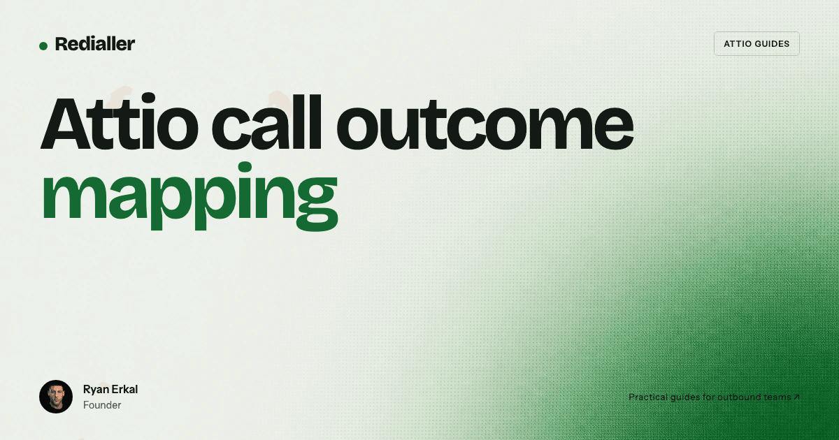 Style 2 title card with Ryan Erkal beside the words Attio call outcome mapping
