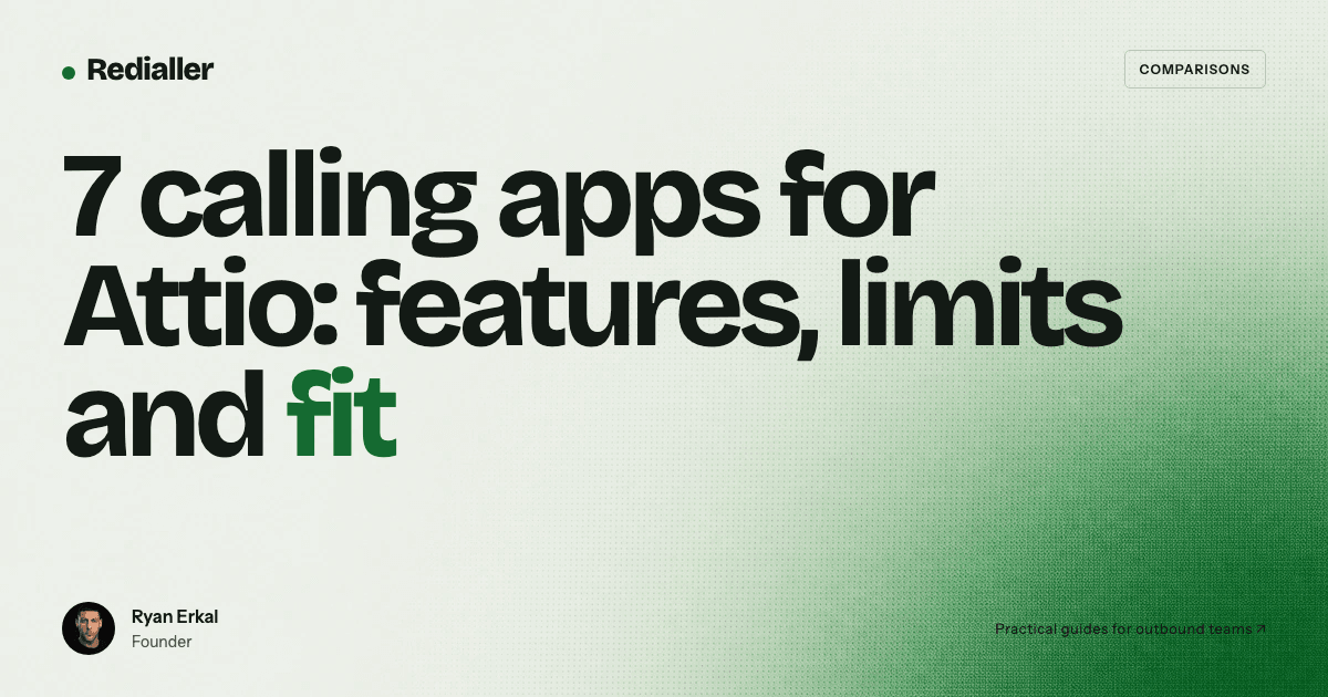 Style 2 title card for seven calling apps for Attio with Ryan Erkal