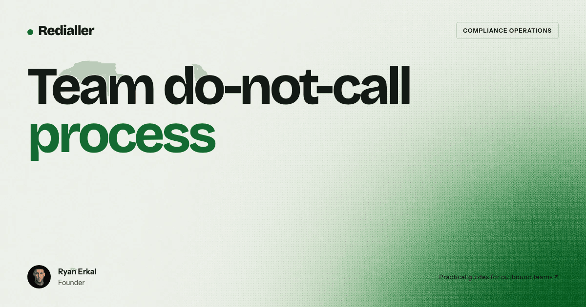 Title card for Team do-not-call process with Ryan Erkal