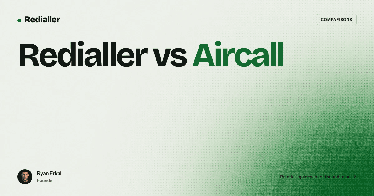 Title card for Redialler versus Aircall with Ryan Erkal